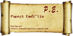 Papszt Emília névjegykártya